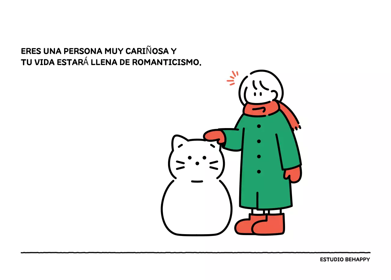 Calendario ilustrado con un bonito estilo de líneas