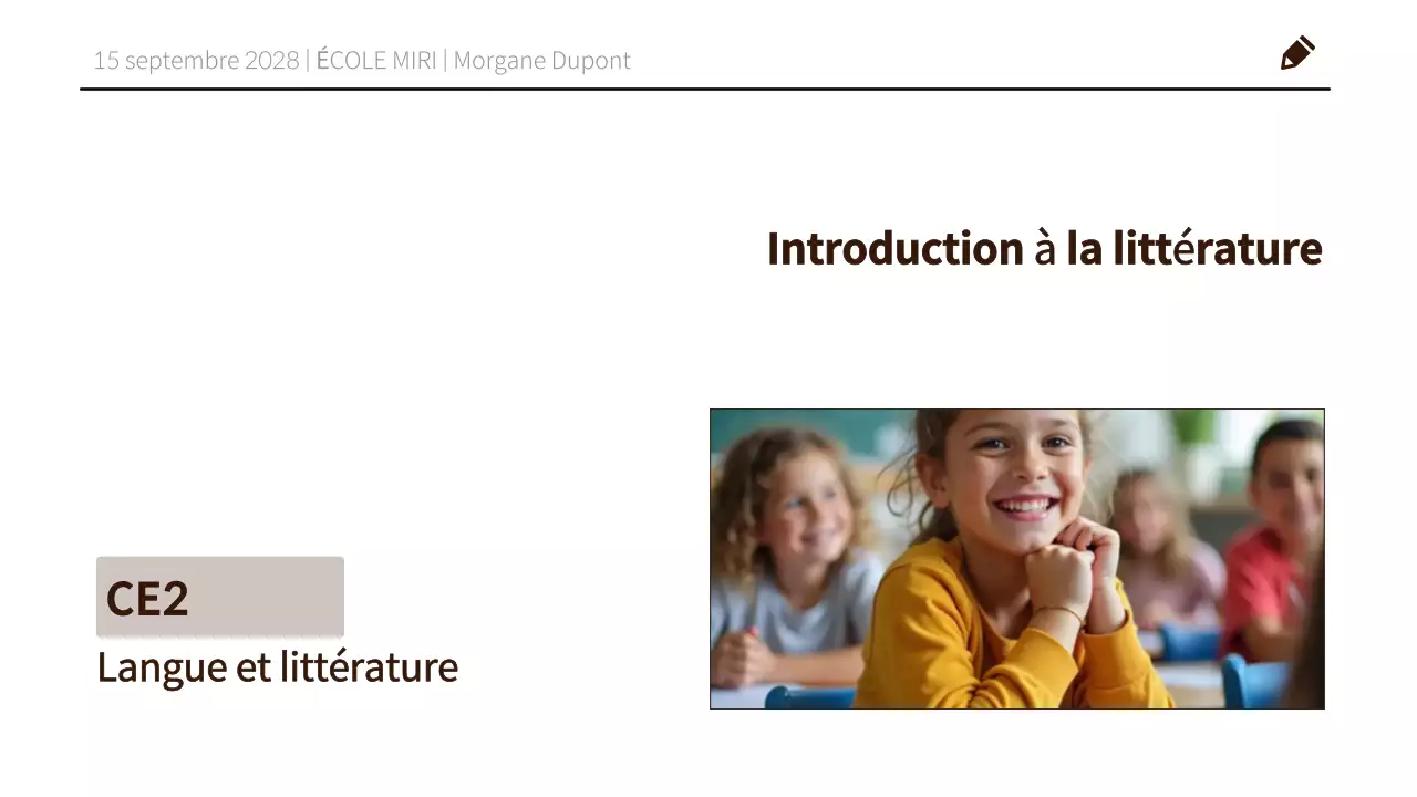 Matériel de cours de langue et de littérature de 3e année, minimaliste et propre