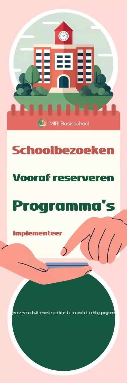 Roze eenvoudige school promotie