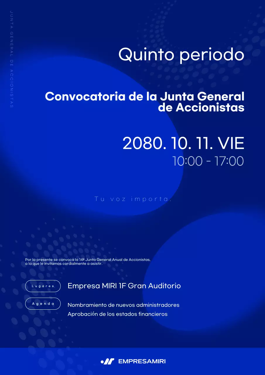 Blue Modern Junta General de Accionistas