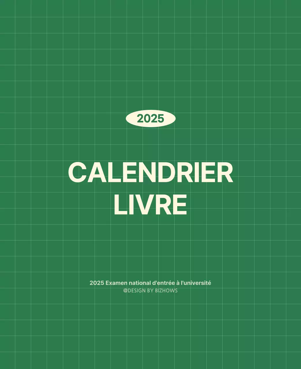 Calendrier mural SAT D-Day concept notepad en vert et jaune clair