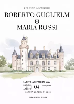 Invito di matrimonio elegante bianco