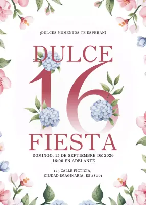 Invitación de fiesta rosa elegante