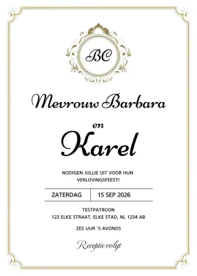 Goud Elegante Verlovingsuitnodiging