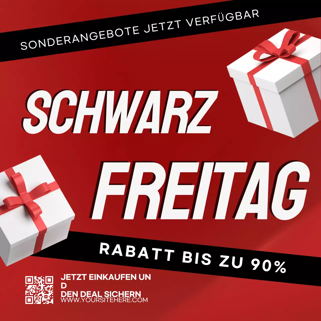 Rot und Weiß Bold Black Friday Promotion Instagram Post