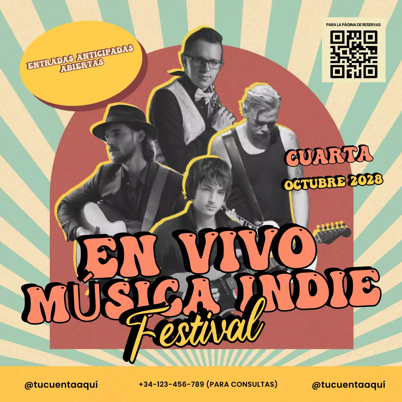 Anuncio musical retro beige