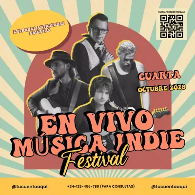 Anuncio musical retro beige