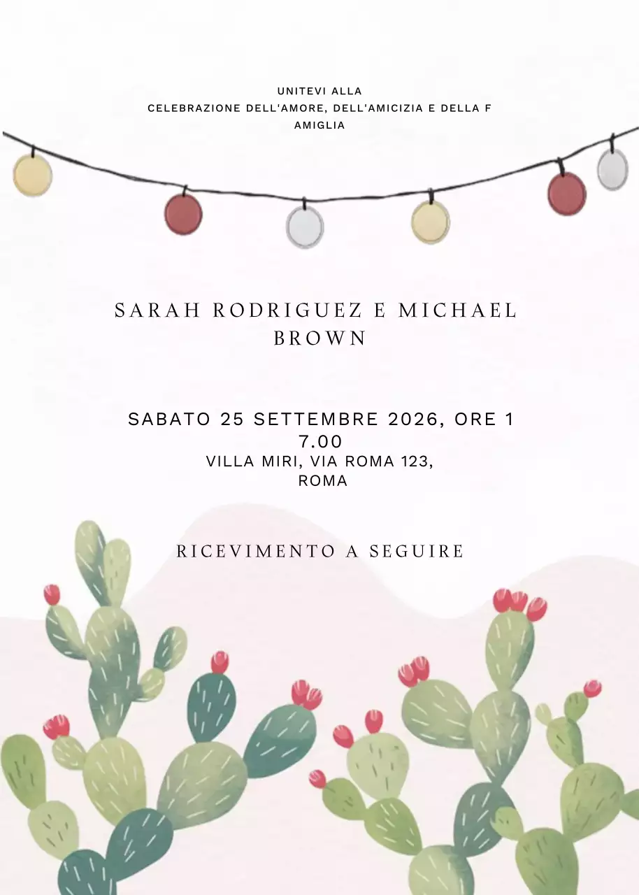 Invito di nozze minimalista beige