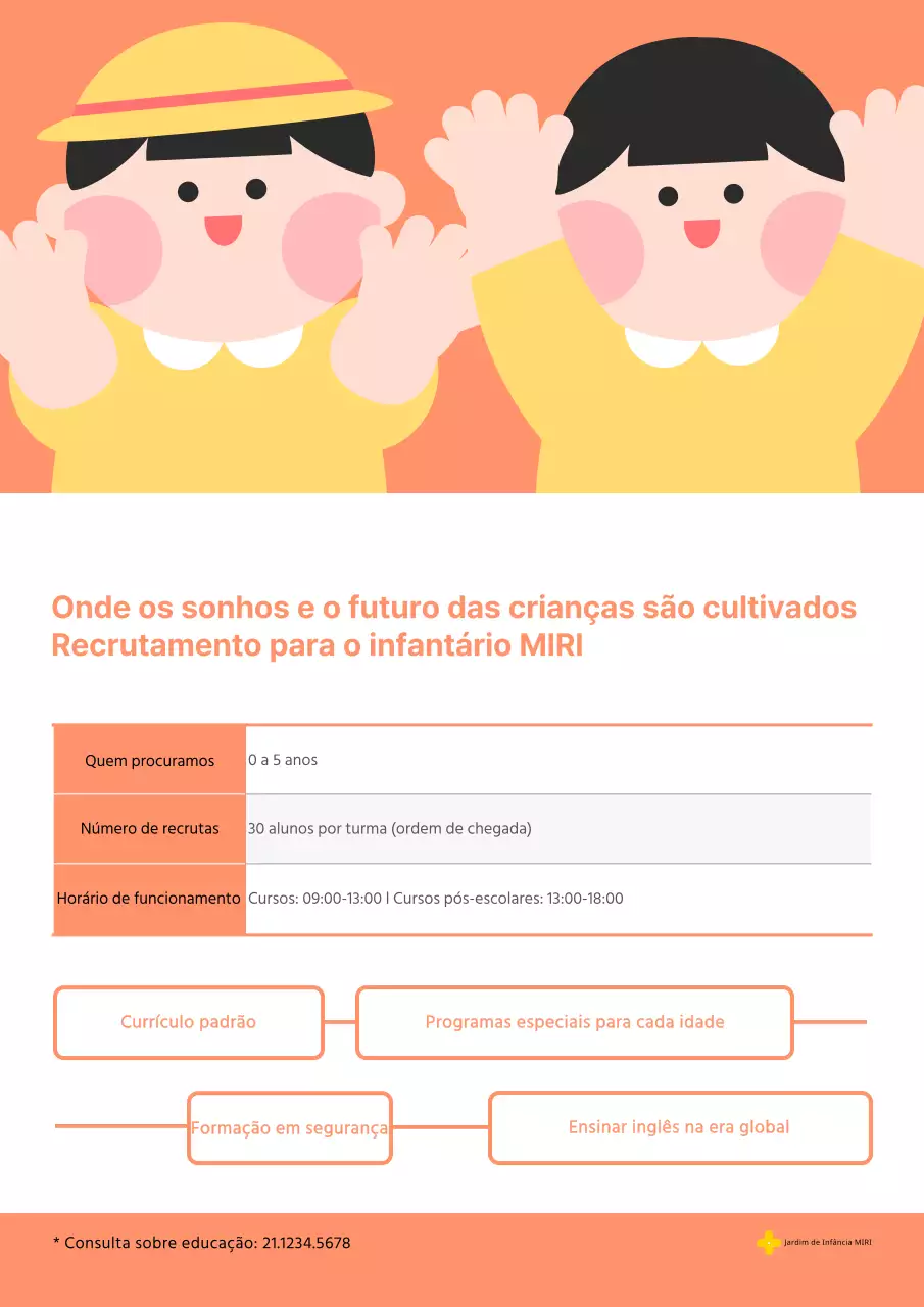 Carta de recrutamento de licenciados adorável em laranja