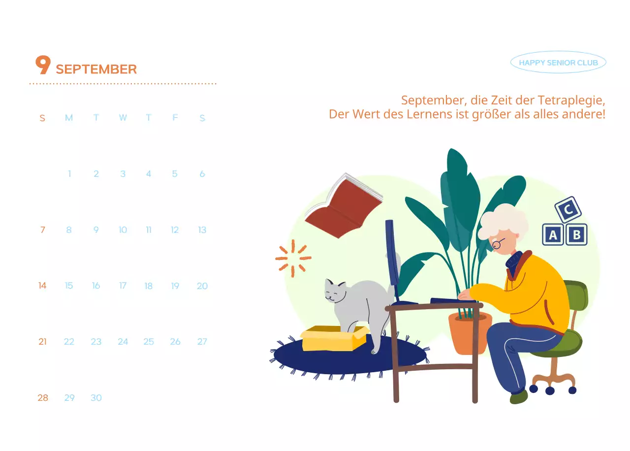Geschäftskalender mit niedlichen Illustrationen