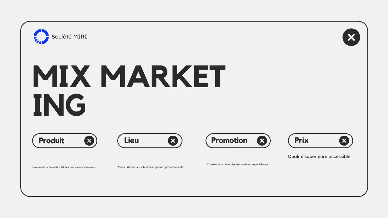 Présentation du plan de marketing moderne gris bleu