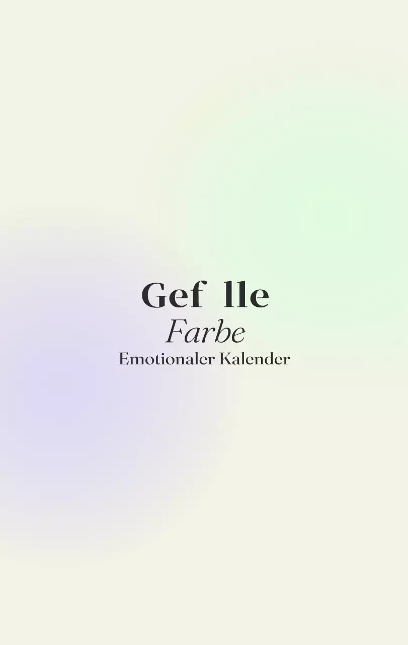 Minimalistischer Kalender mit Farbverlauf