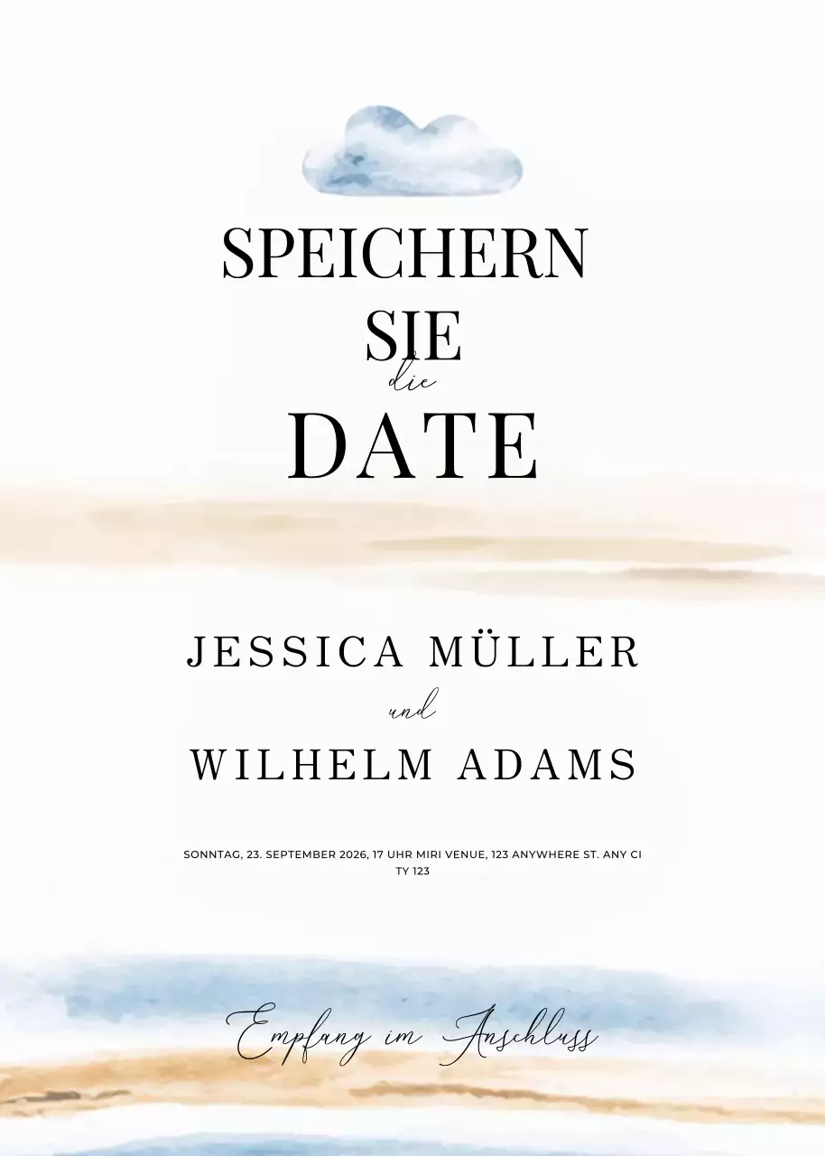 weiße einfache Hochzeitseinladung