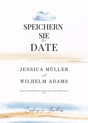 weiße einfache Hochzeitseinladung