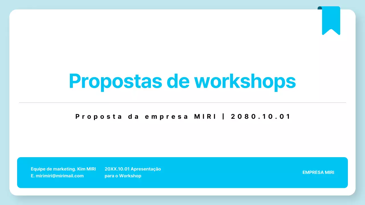 Proposta de oficina simples em azul claro