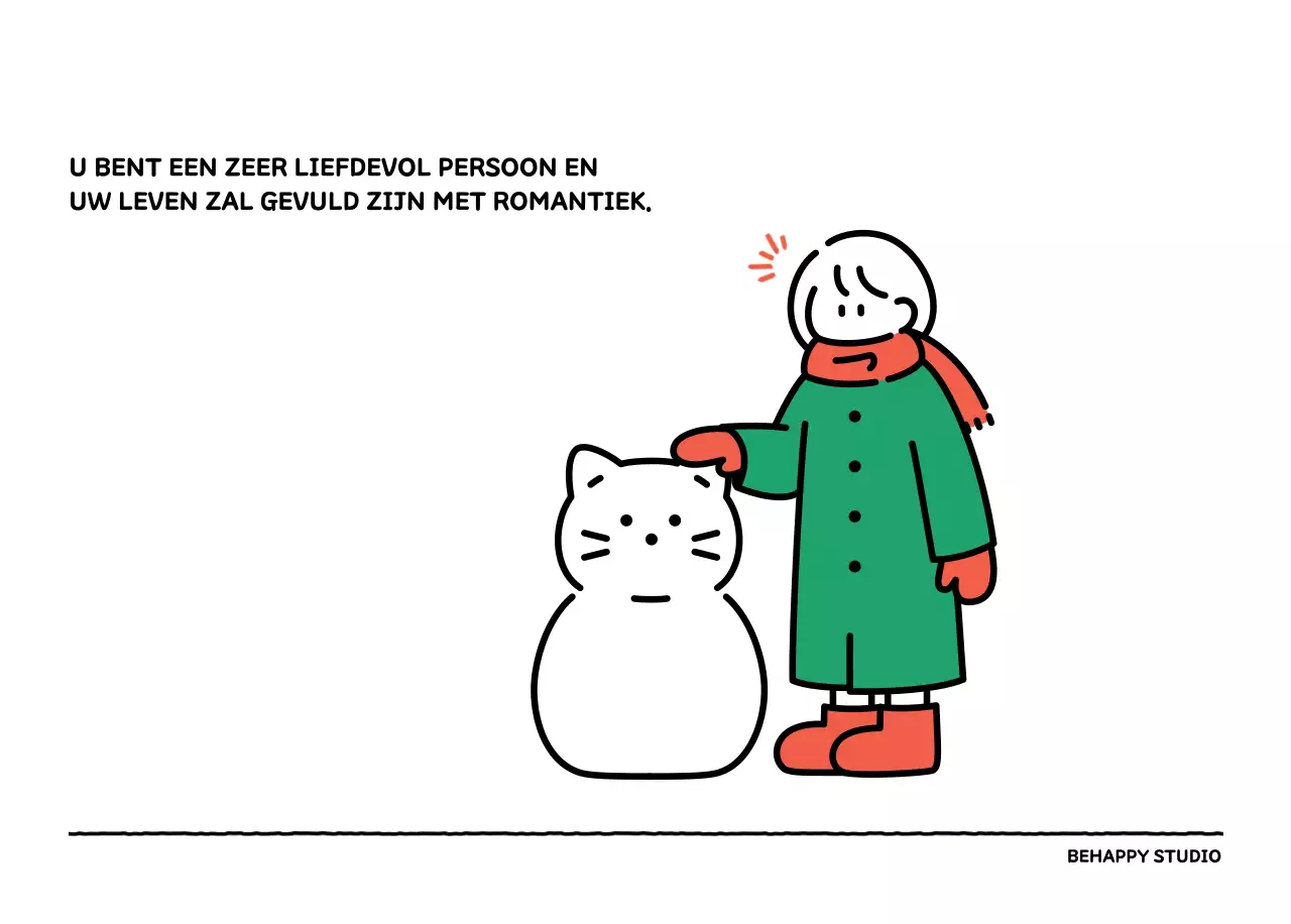 Geïllustreerde kalender met een mooie lijnstijl