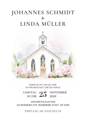 Weiß Elegante Hochzeitseinladung