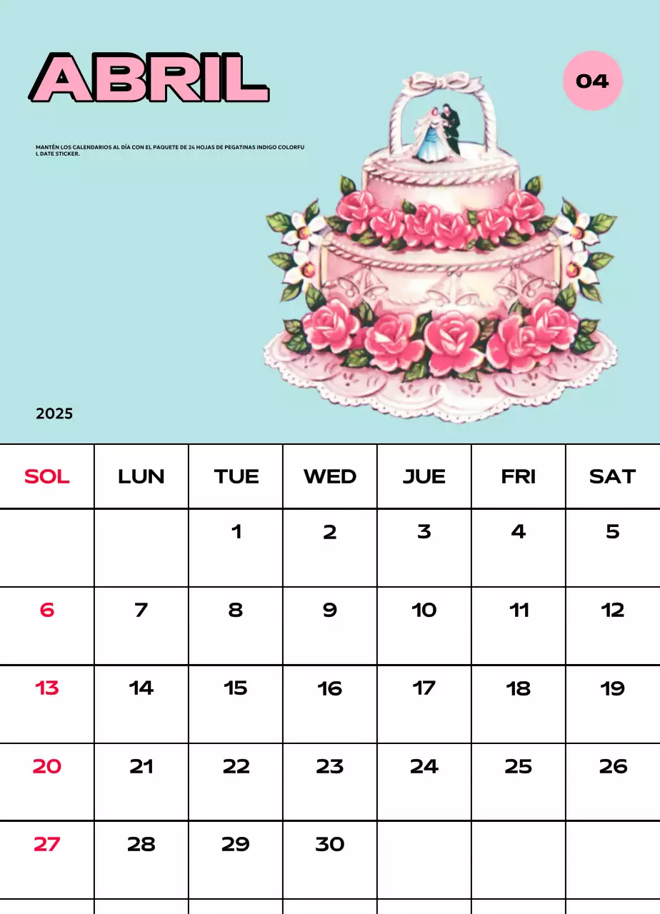 Coloridos calendarios con diversas ilustraciones retro