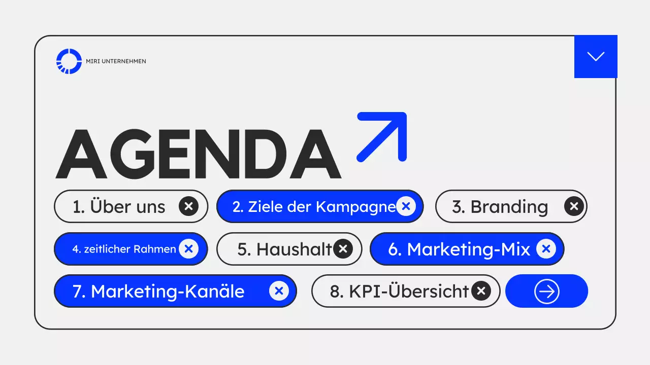 Blaugrauer moderner Marketingplan Präsentation