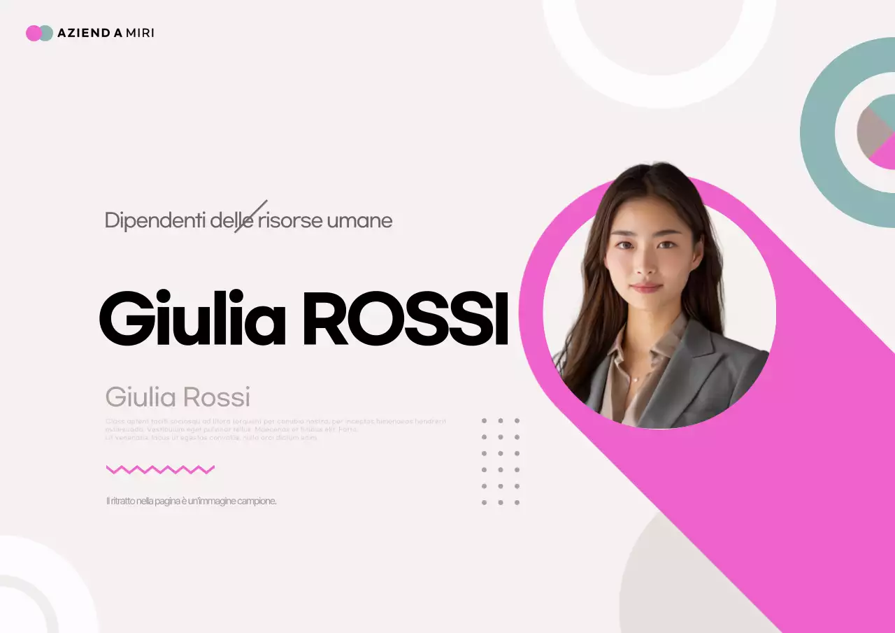 Biglietto da visita introduttivo rosa e moderno per i dipendenti