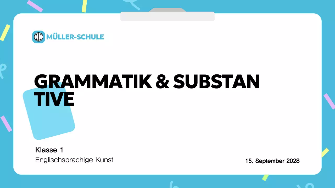 Blaue Moderne Grammatik Unterrichtsmaterial