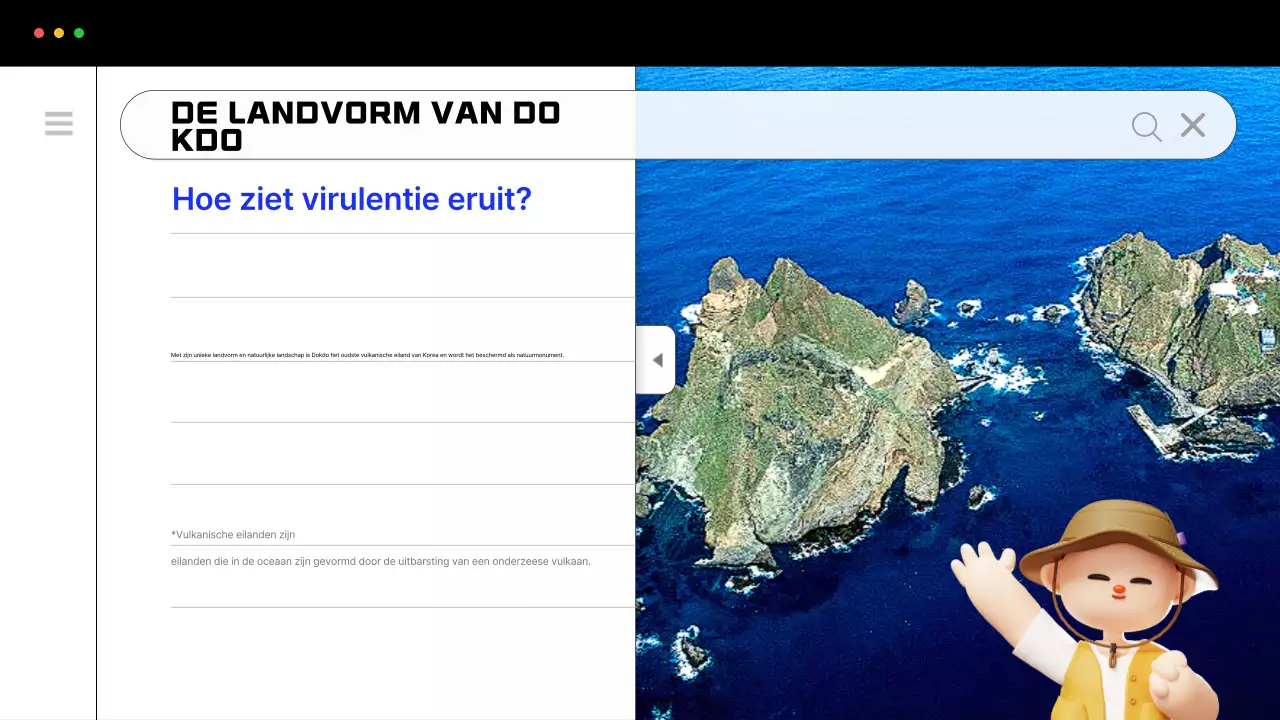 Bevorder eenvoudige verkenning van Dokdo in blauw