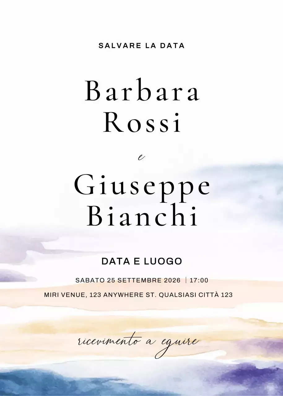 Invito di nozze minimalista beige