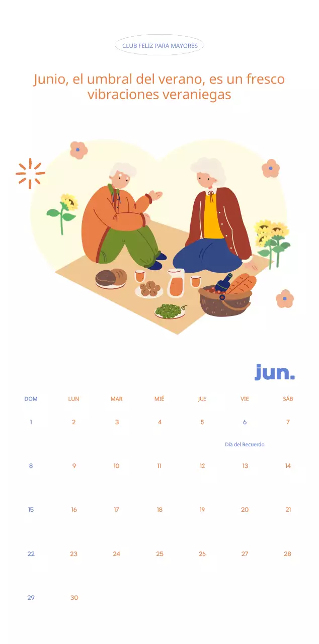 Calendario comercial con simpáticas ilustraciones