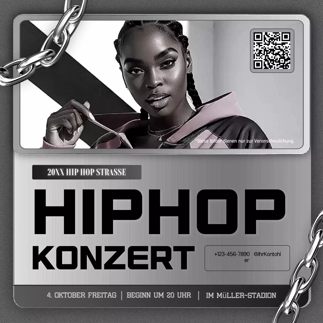 grau trendy Hip-Hop-Konzert Förderung