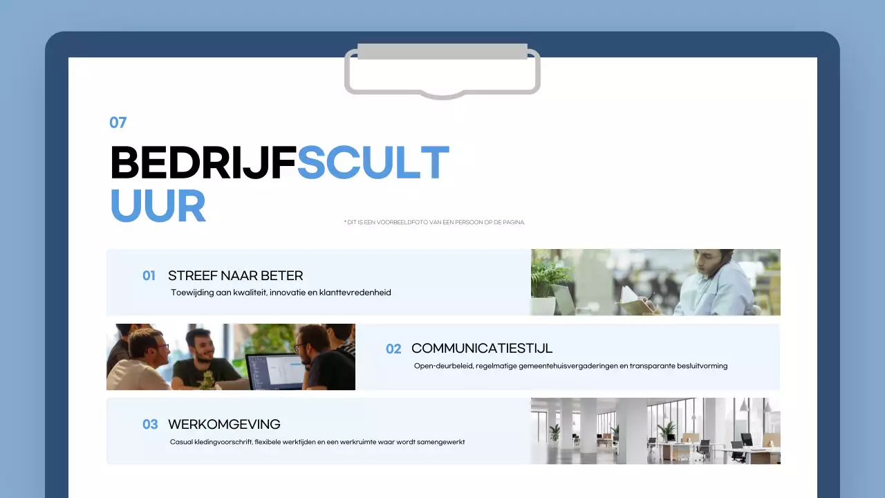 blauw modern inwerkgids