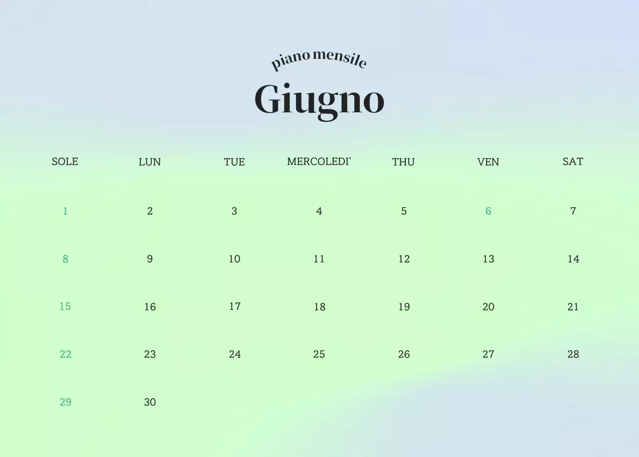 Calendario minimalista a gradi