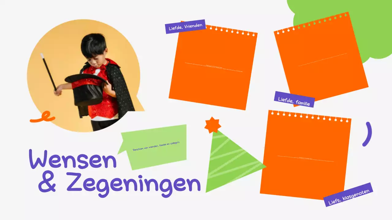 Oranje Groen Speelse Verjaardag Presentatie