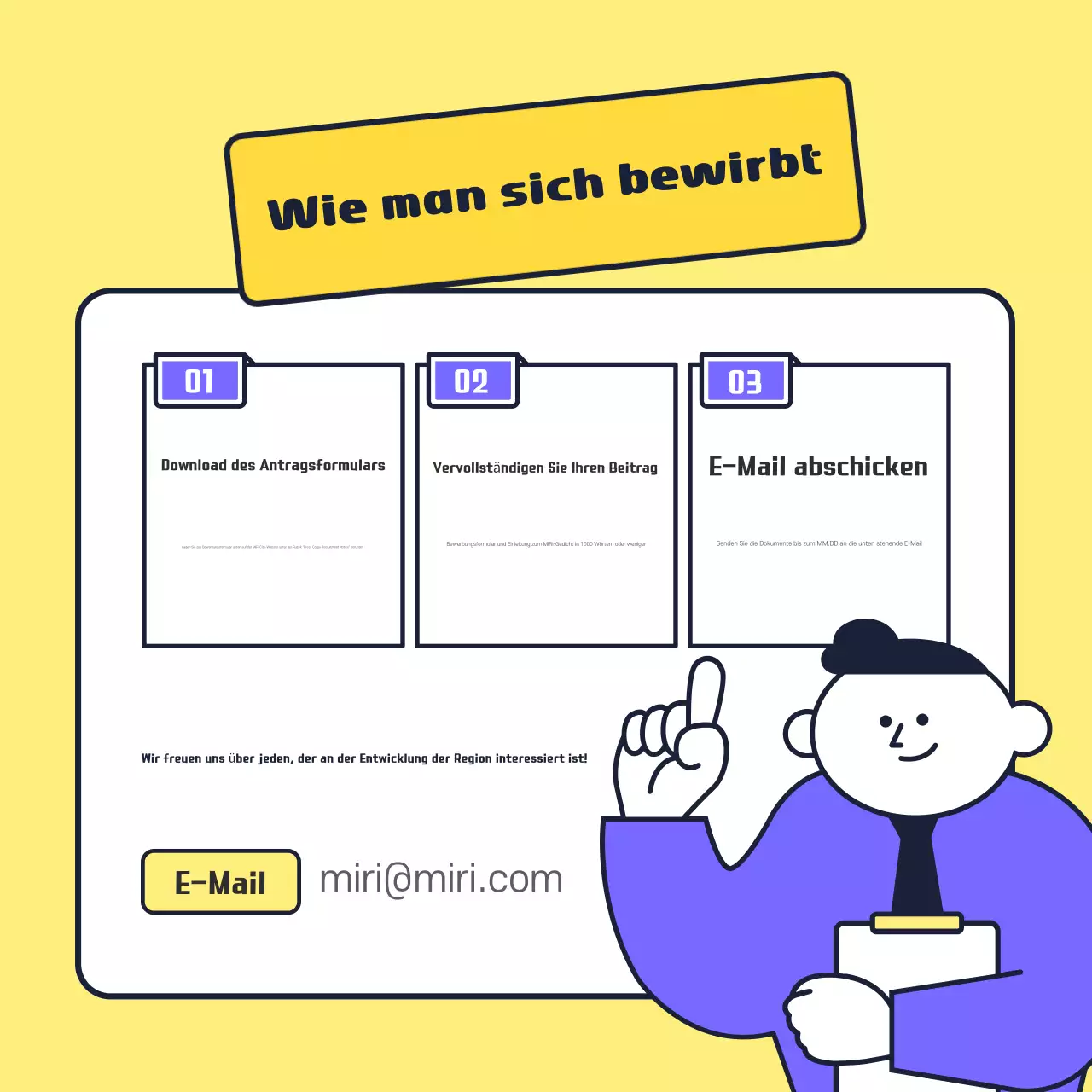 Gelbe, aufgeräumte Quartiersentwicklungsjournalisten gesucht