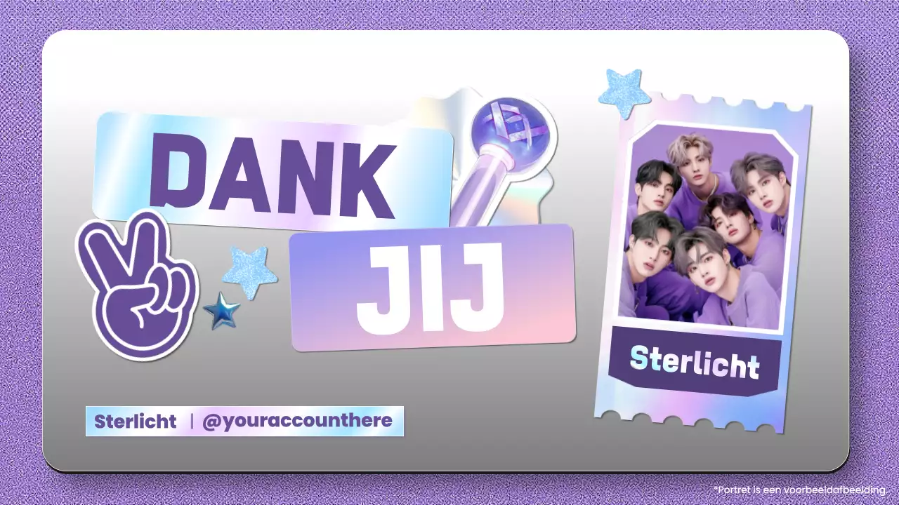 Paarse trendy K-pop idool informatie