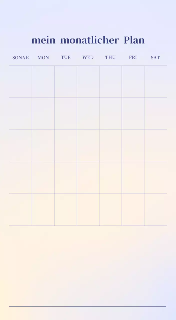 Minimalistischer Kalender mit Farbverlauf