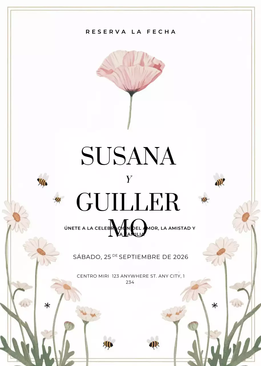 blanco elegante invitación de boda