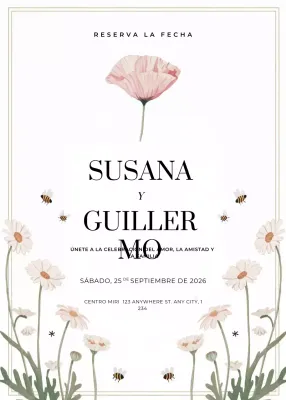 blanco elegante invitación de boda