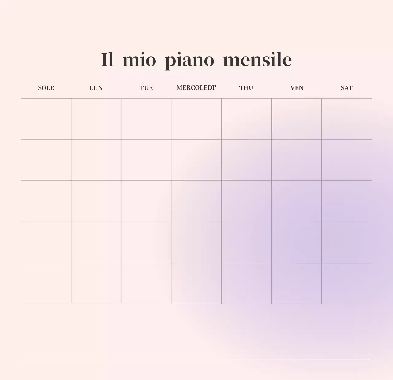 Calendario minimalista a gradi