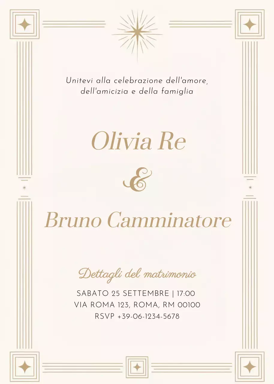 invito di nozze classico beige