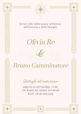 invito di nozze classico beige