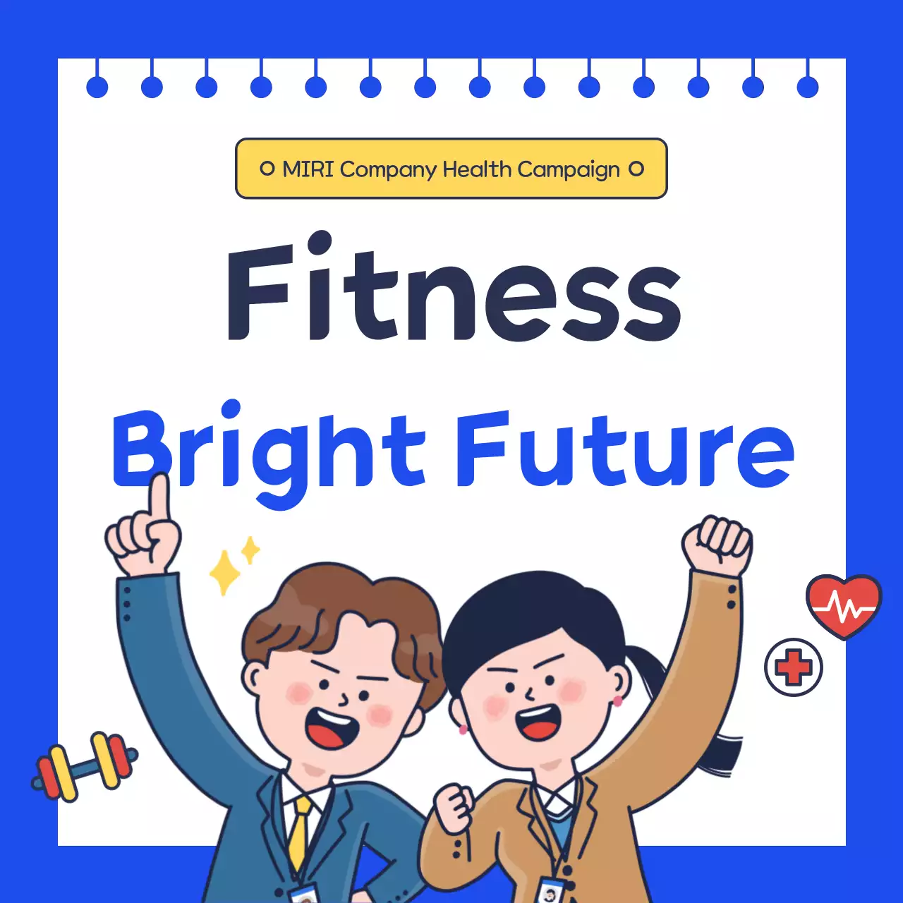 Blue Trendy Fitness Promotion Instagram Carousel