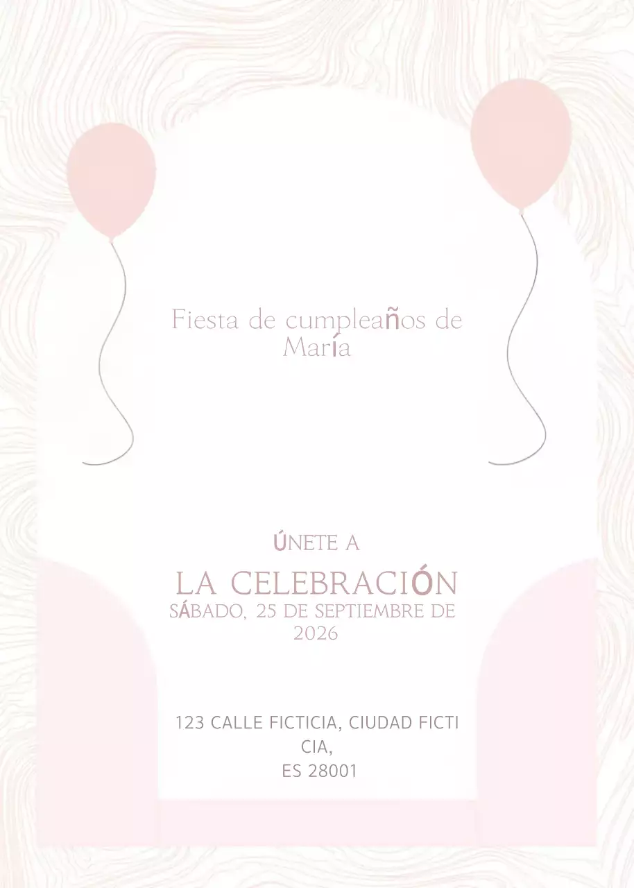 Invitación de cumpleaños rosa sencilla