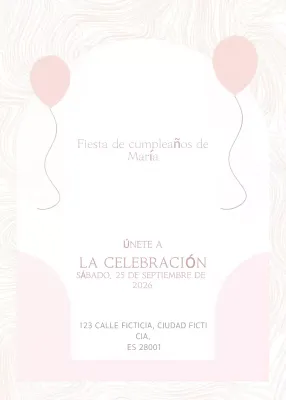 Invitación de cumpleaños rosa sencilla