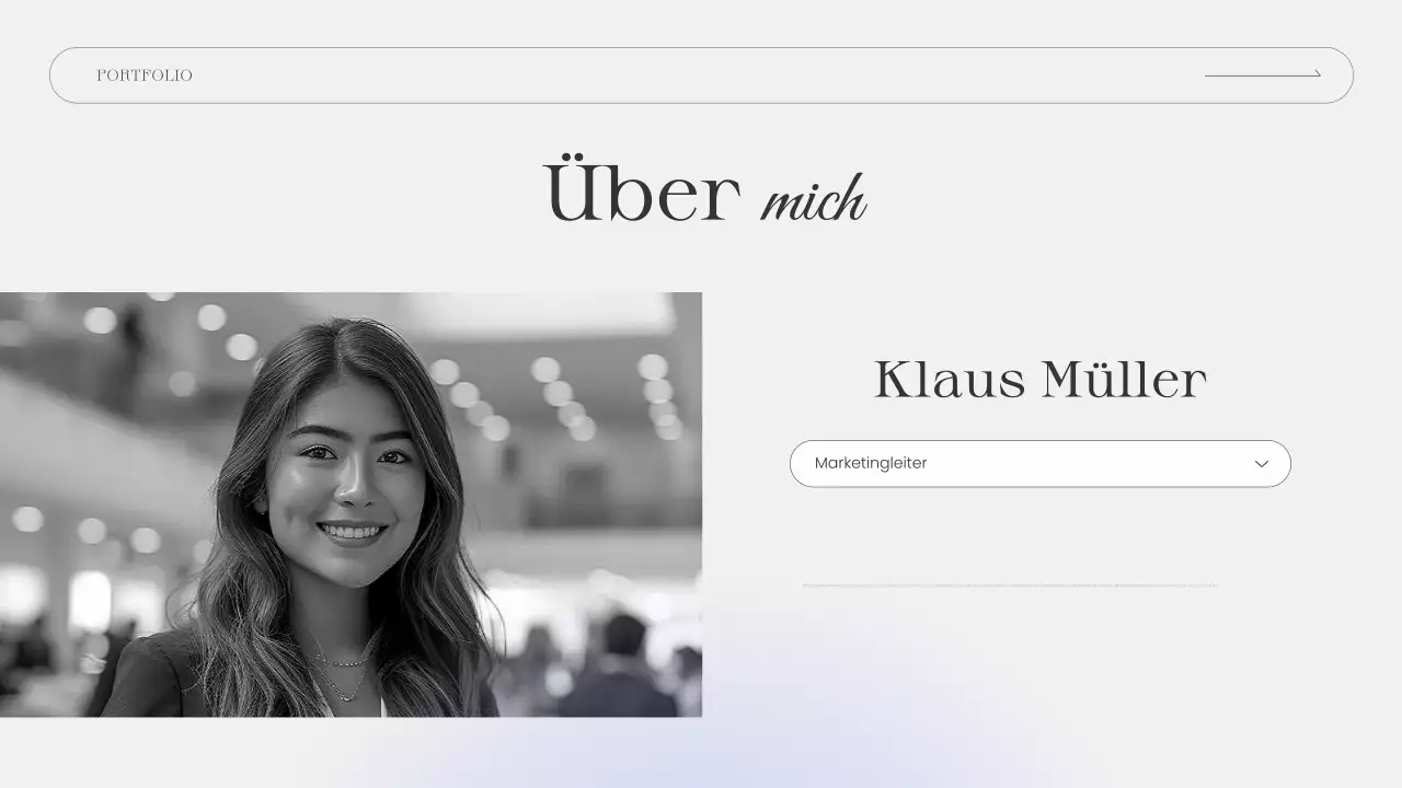 blau elegant Portfolio Lebenslauf