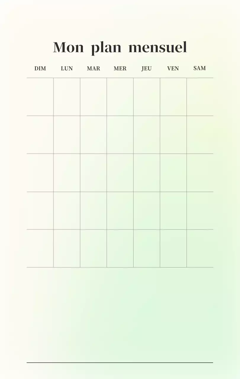 Calendrier minimaliste dégradé