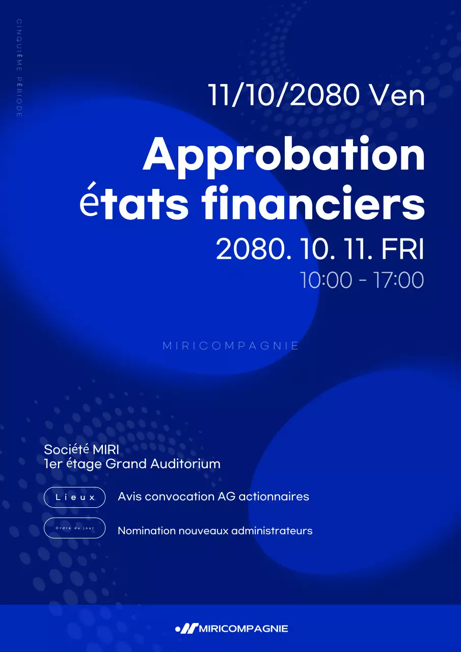 Assemblée générale des actionnaires de Blue Modern