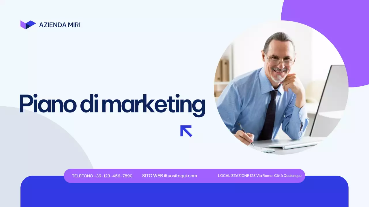 Presentazione del piano di marketing blu moderno