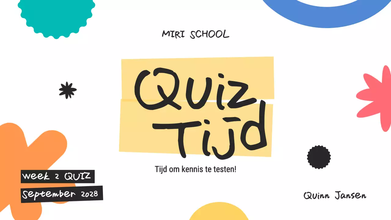 Kleurrijke Trendy Quiz Aankondiging
