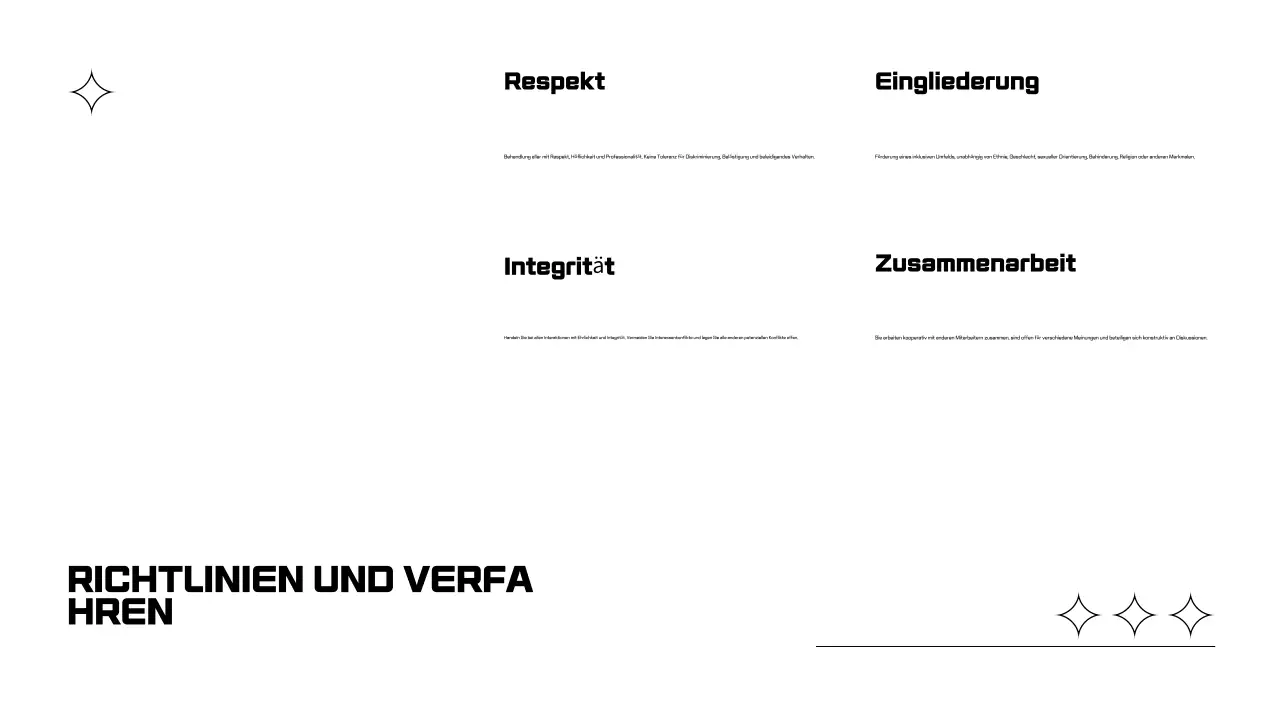 Schwarz-Weiß-Präsentationen zum Onboarding von Mitarbeitern