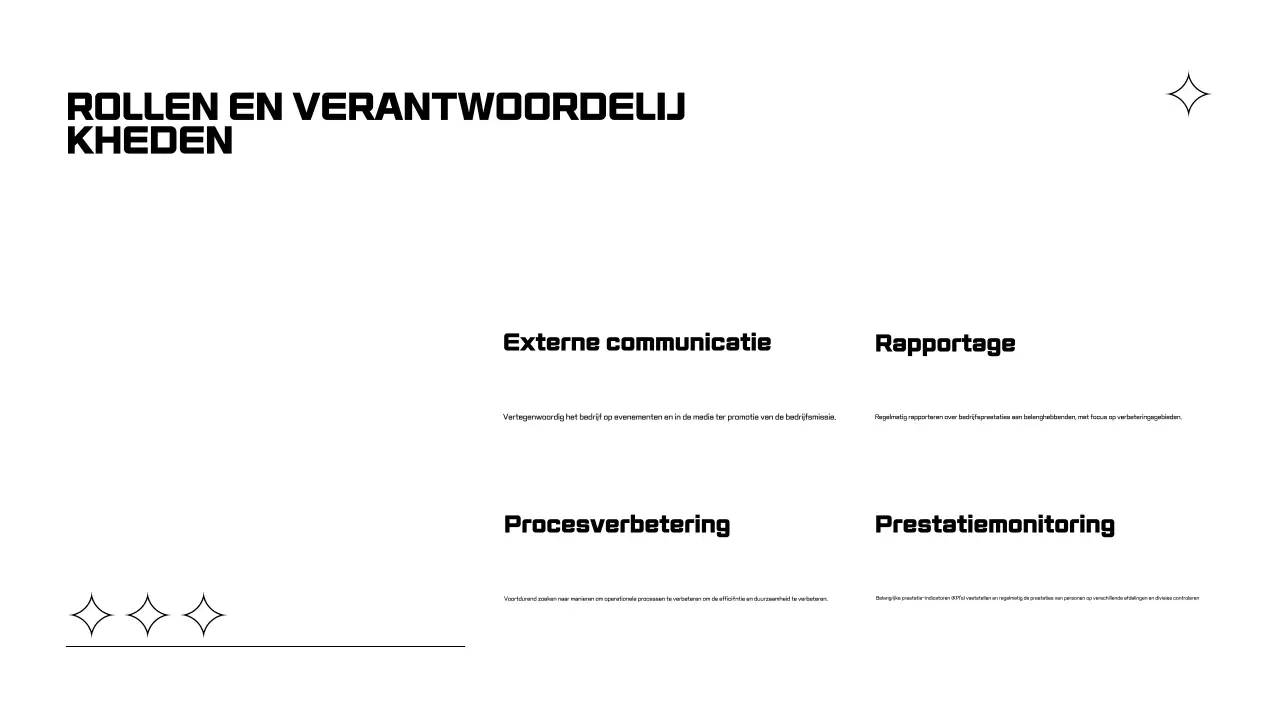 Zwart-wit presentaties voor het inwerken van werknemers